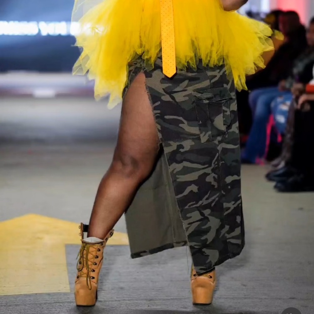 Asymmetrical  Camouflage Skirt